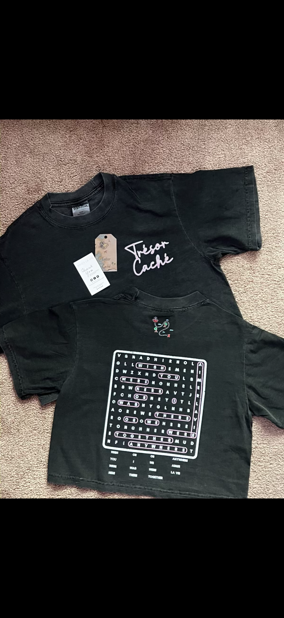 Women’s cropped word puzzle Tee