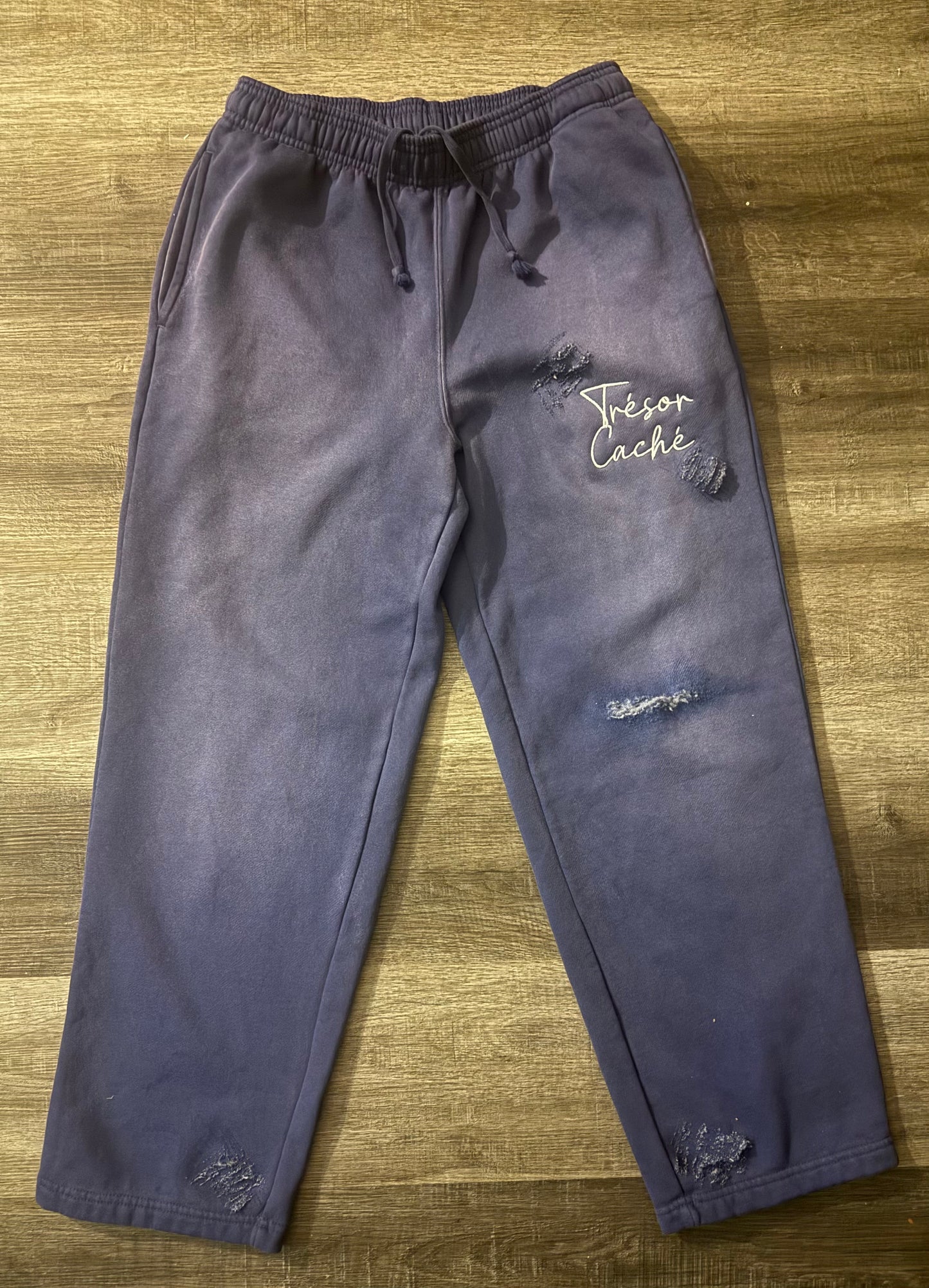 Navy distressed sweatsuit