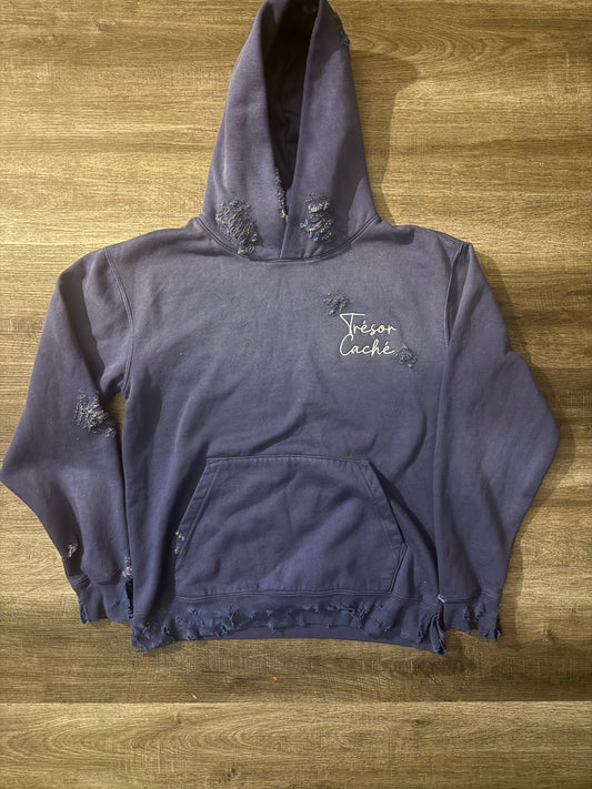 Navy distressed sweatsuit